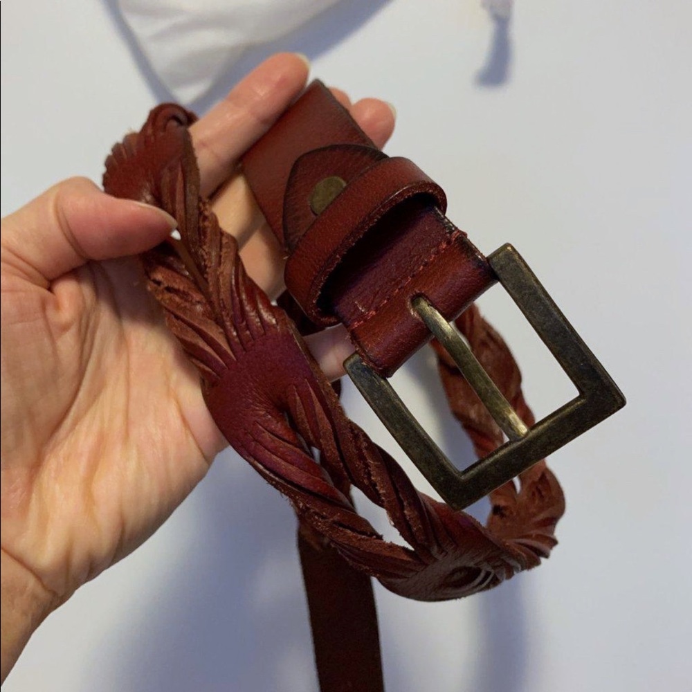 NEW Blue Heroes Genuine Braided Leather Belt